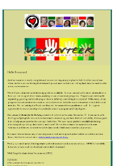 August 2015 Volunteer Newsletter