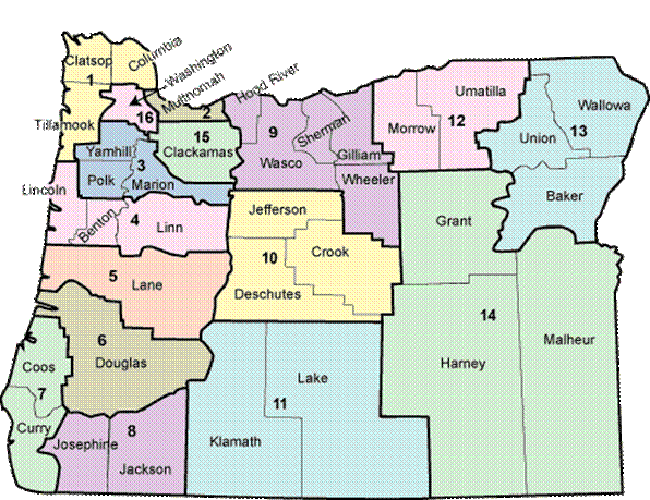 Oregon County Map Map Of Counties Around London 5692
